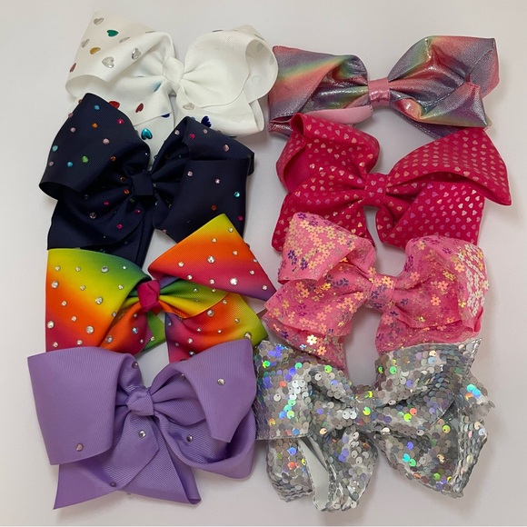 Wonder Nation Girls Large Bows 8 Pack - Picture 1 of 1